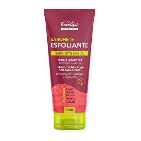 SABONETE ESFOLIANTE MORANGO 100ML FACE BEAUTIFUL