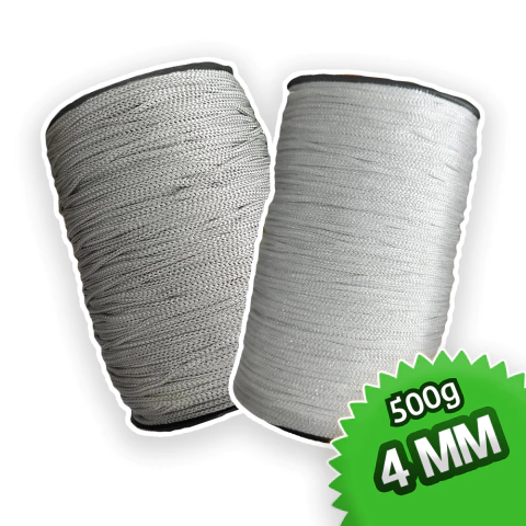 500g | FIO NAUTICO 4MM COLEÇAO GLAMOUR SILVER - VARIAS CORES