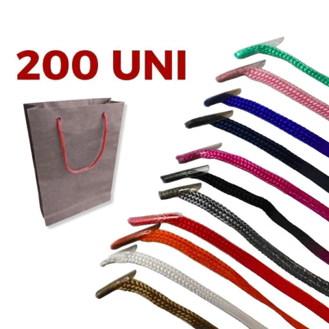 Alca de sacola 6/1 cordao nylon - kit 200 pçs artesanato, sacola shopping