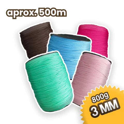 800g | FIO NAUTICO 3MM COLEÇAO SOFT PREMIUM POLIÉSTER - VARIAS CORES