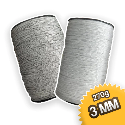 270g | FIO NAUTICO 3MM COLEÇAO GLAMOUR SILVER - VARIAS CORES