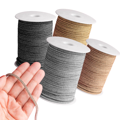 50M Rolo de Fio de Strass com Alma de Algodão - Várias Cores