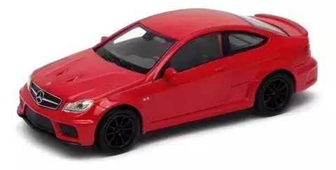 AUTO WELLY 1.34 MERCEDES BENZ C63 AMG COUPE BLACK SERIES ROJO