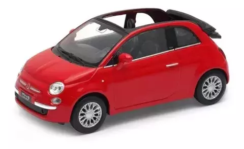 AUTO WELLY 1.34 FIAT 500C 210 ROJO