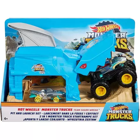 HOT WHEELS MONSTER TRUCKS GARAGE LANZADOR SHARK GKY01