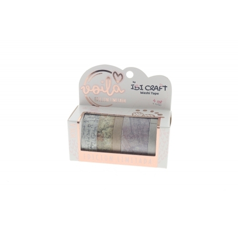 WASHI TAPE BOX 5 ROLLOS EDICIÓN "STAMP" IBI CRAFT 055773