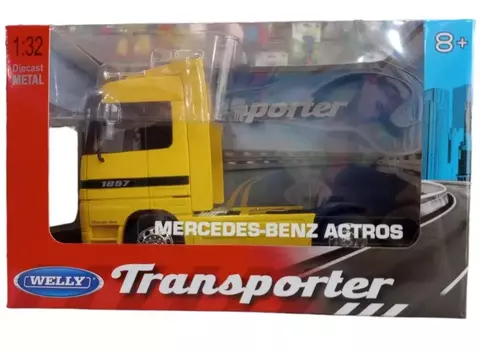CAMION WELLY TRANSPORTER 1:32 MERCEDES BENZ ACTROS