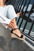 Sandalias Jessy Baja Negro Gamuza - tienda online