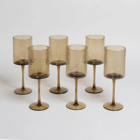 SET X 6 COPAS FEDRA BROWN 320 ML *VASSA (SIM8314)