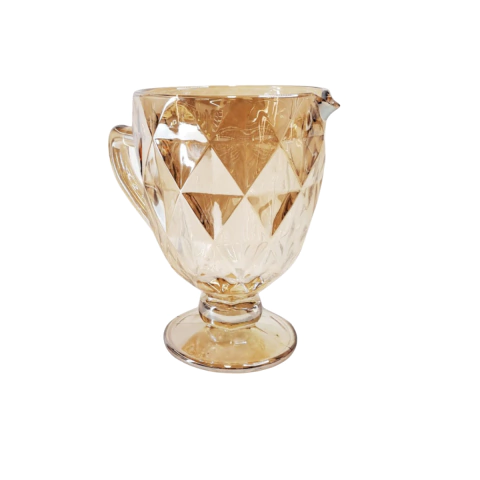 JARRA VIDRIO FORMA CURVA ROMBOS CHAMPAGNE (ETN6121)