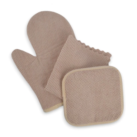 SET 3 PIEZAS 2 AGARRADERAS + 1 PAÑO NATURAL (COR6125NA)