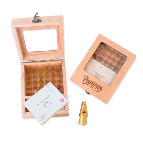 CAJA MADERA C/30 BOQUILLAS CHICAS GOLD (PAR0127)
