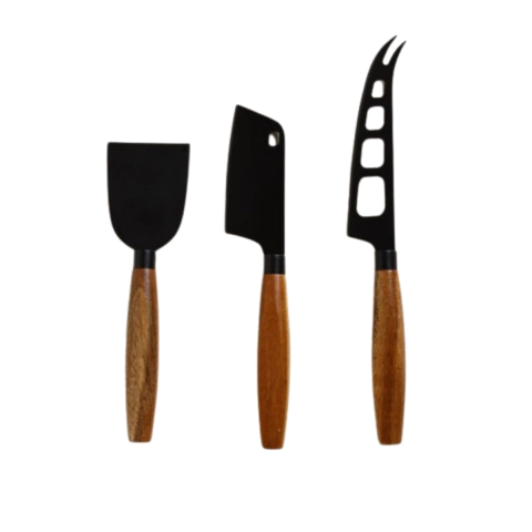 SET X CUCHILLOS PARA QUESO BLACK Y ACACIA (SIM5028)
