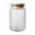 FRASCO VIDRIO GRABADO TAPA MADERA 550ML (KAR9624)