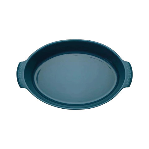 FUENTE PARA HORNO OVAL 25CM AZUL PETROLEO GERMER (MER562543)