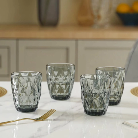 SET X 6 VASOS VIDRIO 280ML GRIS (ETN0075)