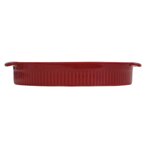 FUENTE PARA HORNO TARTERA REDONDA ROJA 25 CM DE PORCELANA GERMER (MER292534)