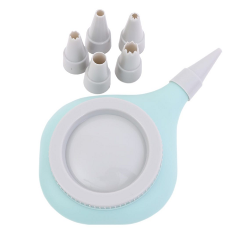 MANGA PARA DECORAR TORTAS/MACARRONS CON PICOS TURQUESA (ETN0052)