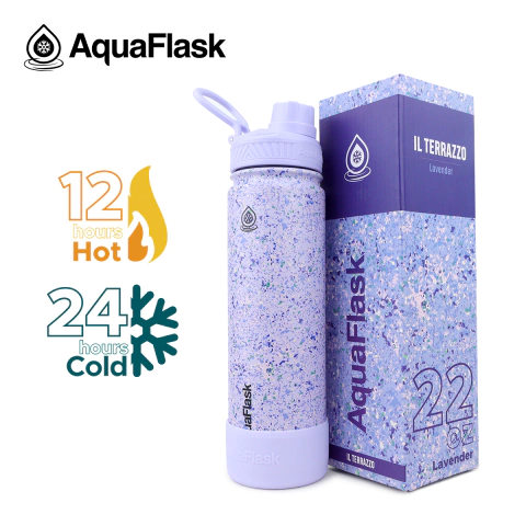 BOTELLA TÉRMICA ACERO INOXIDABLE IL TERRAZO 1136 ML LAVENDER AQUAFLASK (AQAY63)