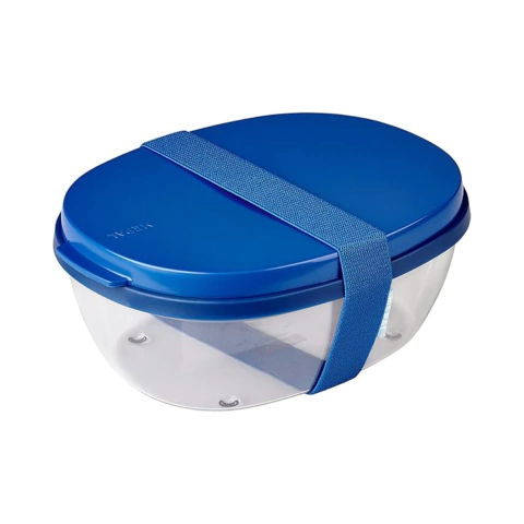 CONTENEDOR PARA ENSALADA BOX ELLIPSE AZUL PROFUNDO (RAP10100)