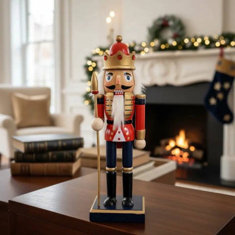 CASCANUEZ SOLDADITO DE NAVIDAD BASTON VERDE/ROJO 25CM (ETN0245)