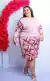 Conjunto em malha manga 3/4 estampado Rosa na internet