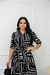Vestido Chemise Encanto Preto com Estampas - loja online
