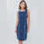 Vestido Detalhe Vies Azul Marinho