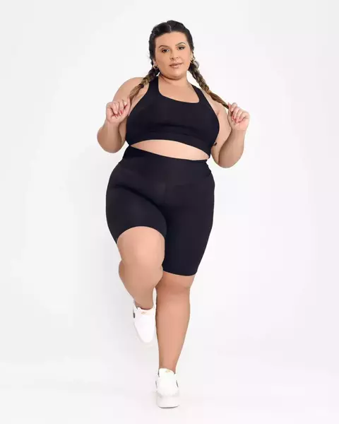 BERMUDA CICLISTA POLIAMIDA PLUS SIZE - PRETO - comprar online