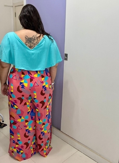 PANTALONA ESTAMPADA PLUS SIZE - ROSA CLARO - Rovisco Plus Size