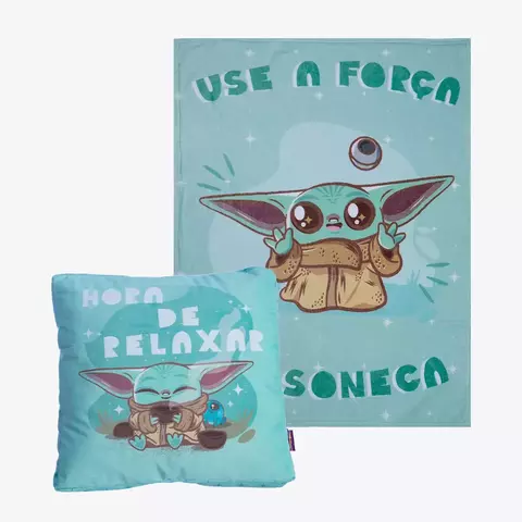 Kit Almofada e Manta Grogu Baby Yoda | Star Wars