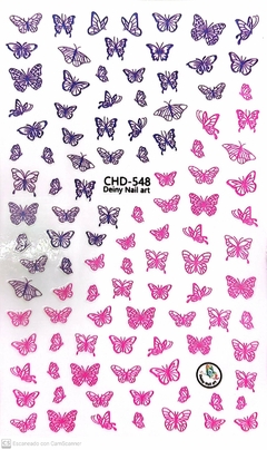 STICKER CHD548 - MARIPOSAS MORADAS Y FUCSIA - comprar online