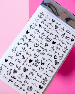 STICKER CHD163 - CORAZONES NEGROS - comprar online