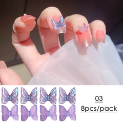 SET DE MARIPOSAS CON CAVIAR DE COLORES X6 - tienda online