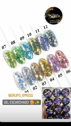 GEL ESCARCHADO COLORES