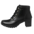 Bota Preta Feminina Botinha Coturno Salto Baixo Cano Curto Tratorada - comprar online