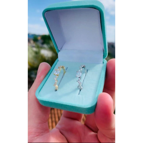 Anel Solitário Banhado A Ouro 18k Com Zircônia Folheado Noivado