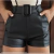 Short Cirre Couro Fake no tecido cirre Cintura Alta Curto Cinto Ajustavel - C&M Empreendimentos
