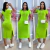 Vestido Midi Manga Curta Com Fenda Na Lateral