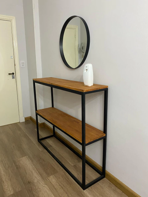 MESA RECIBIDORA HIERRO Y MADERA - comprar online