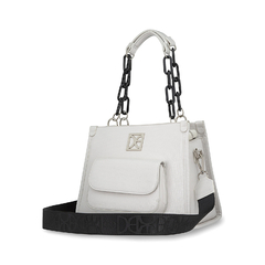Satchel blanca aperlada cloe - comprar en línea