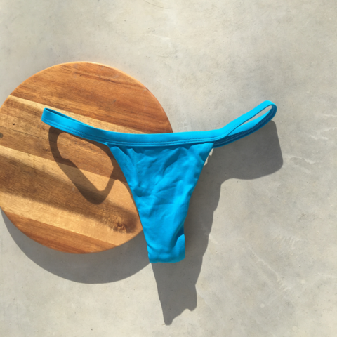 Calcinha de Viés Fio Azul Mar