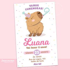 Convite Aniversário Capivara Personalizado - comprar online