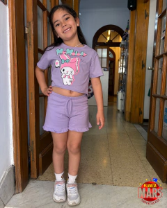 Short nena algodón liso lila con volados - Planeta Mars