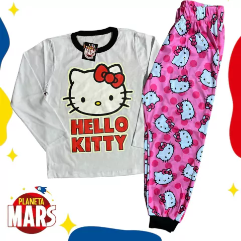 Pijama manga larga Kitty (lunares)