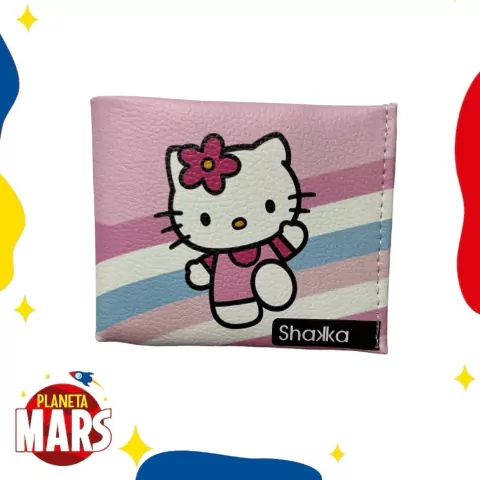 Billetera de ecocuero Kitty rayas