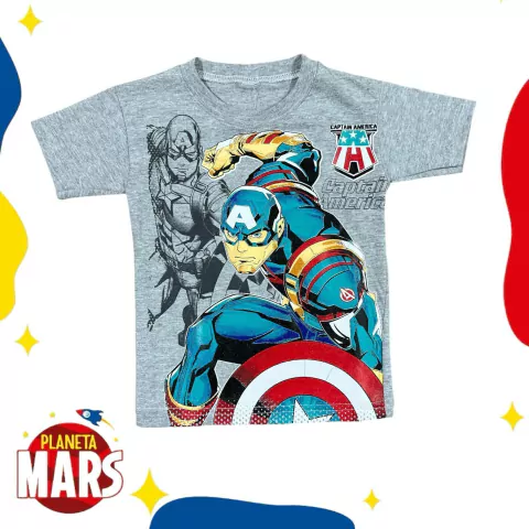 Remera común Capitán América (silueta)