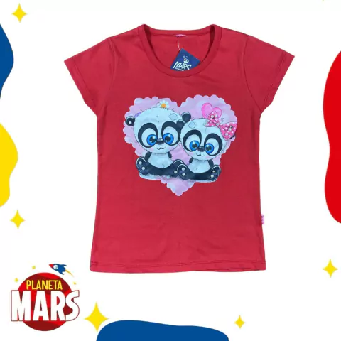 Remera con aplique Osos Panda