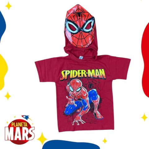 Remera con máscara Spiderman (letras) - comprar online