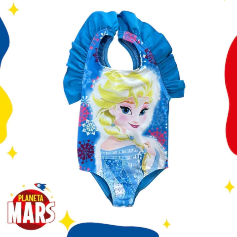 Malla entera Frozen Elsa (volados azul) - comprar online